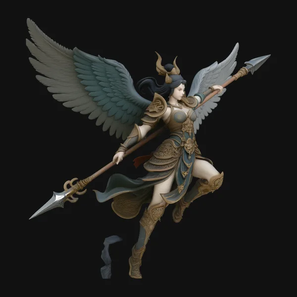 Valkyrie with Spear Statue Design 2
