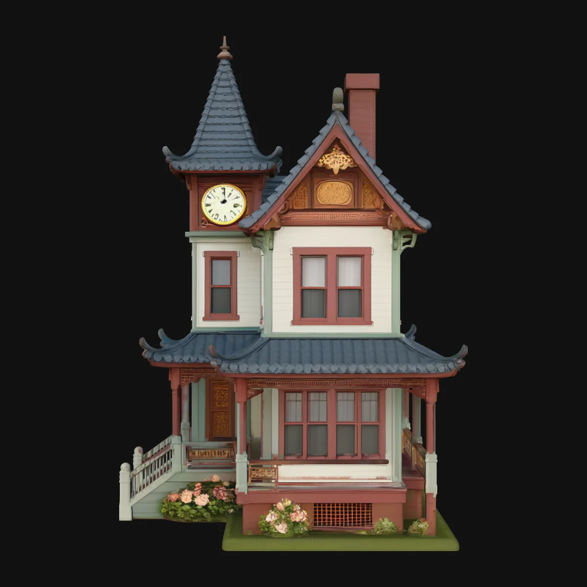 Victorian Clock House Model Design 2