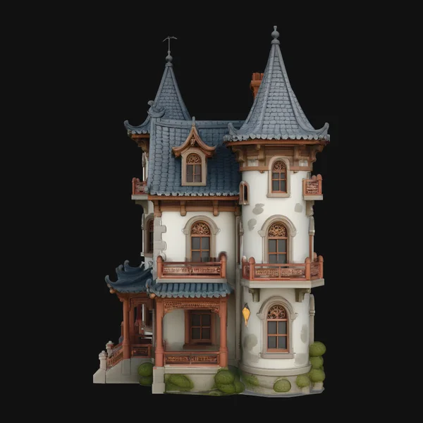 Victorian Spire Mansion Model Design 1