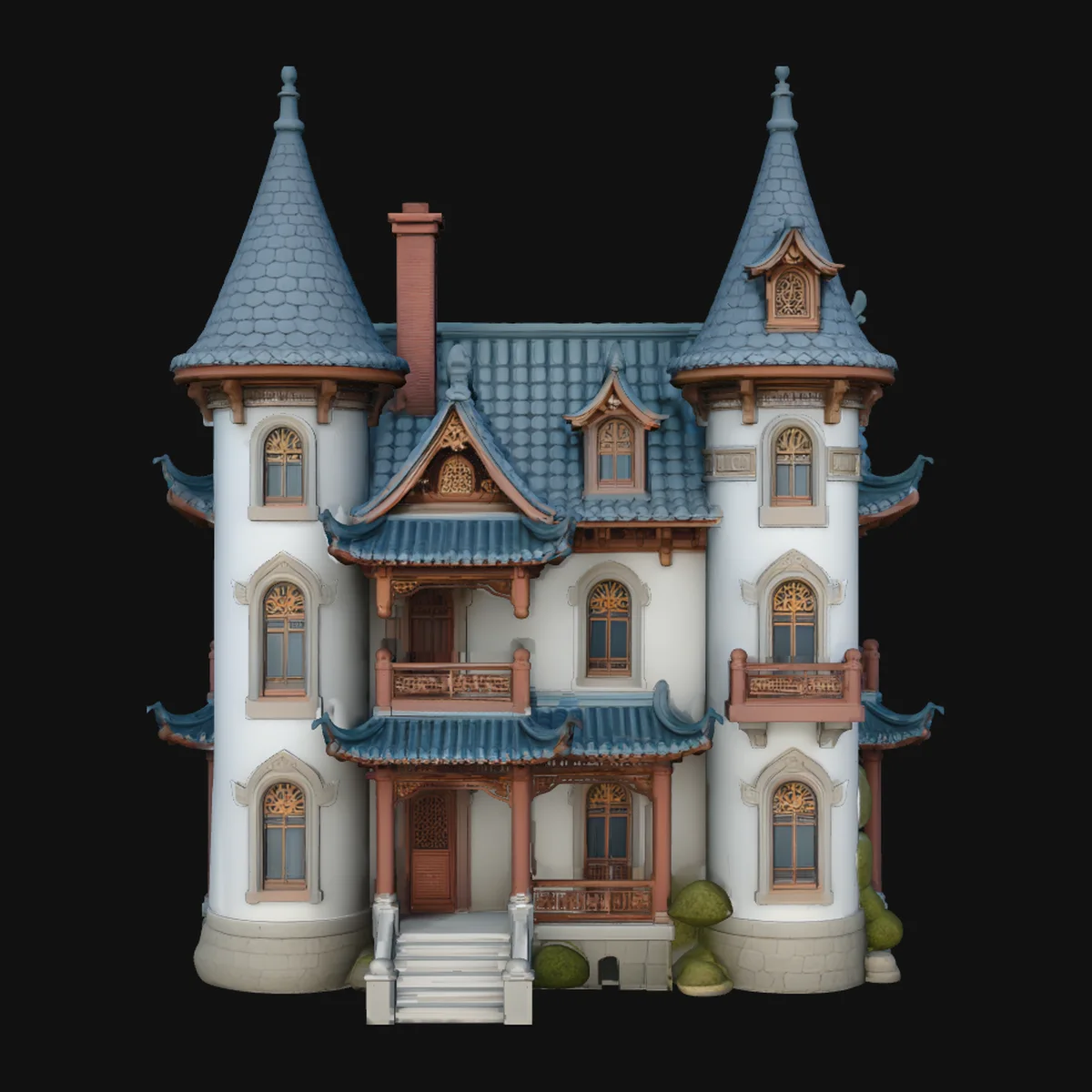 Victorian Spire Mansion Model Design 2