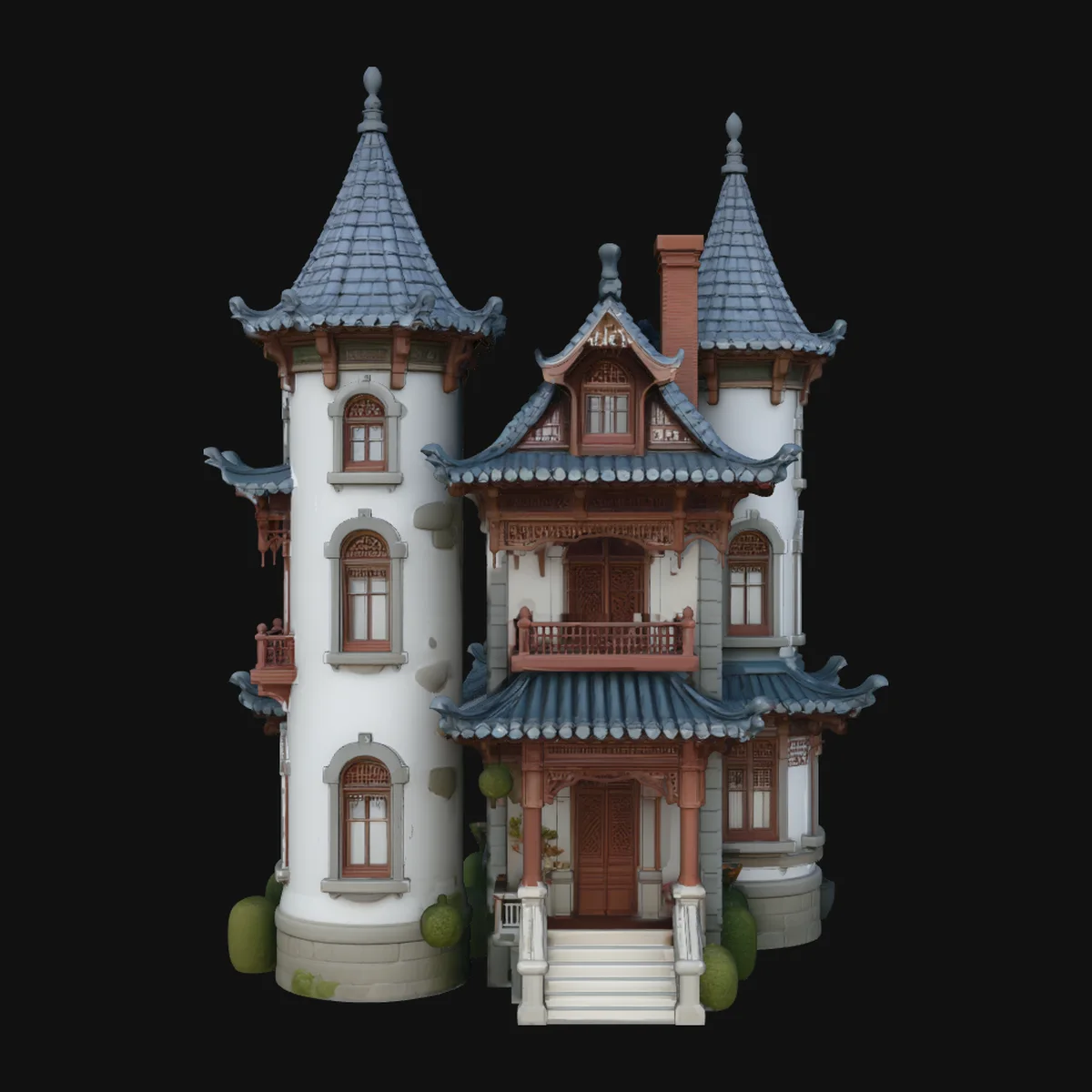 Victorian Spire Mansion Model Design 3