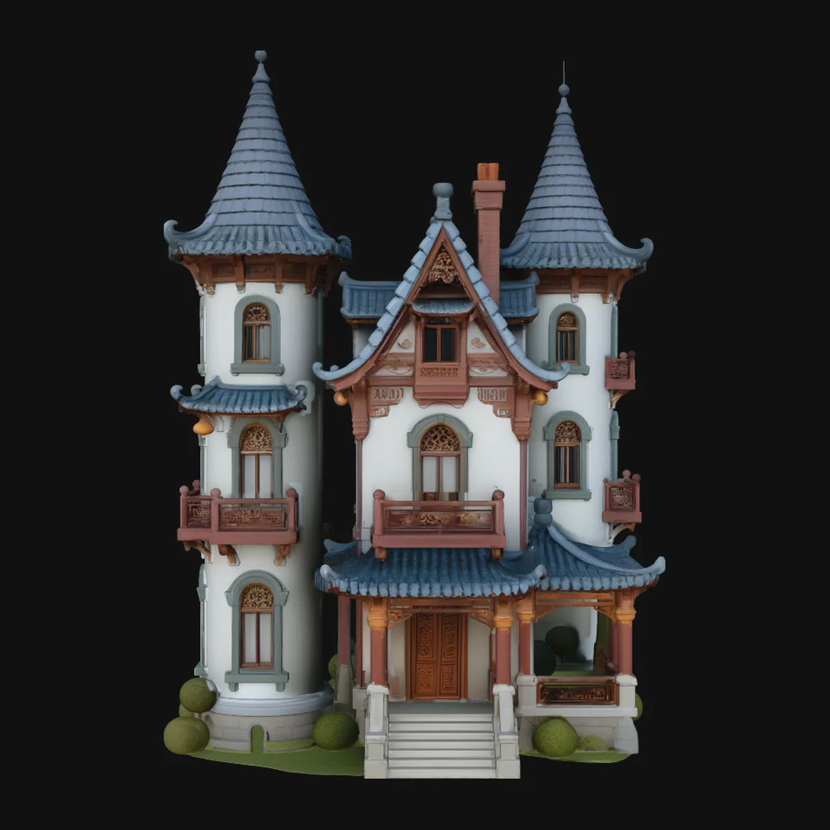 Victorian Spire Mansion Model Design 4