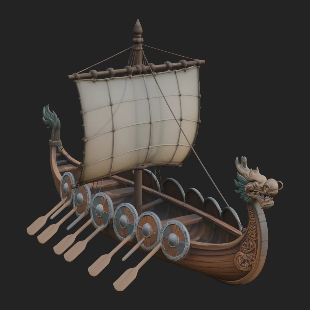 Viking Longship Model Design 2