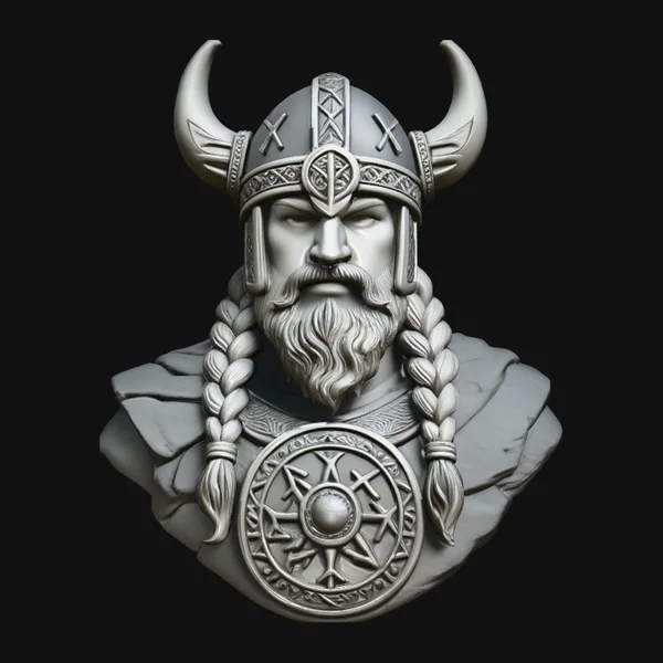 Viking Warrior Bust Statue Design 3