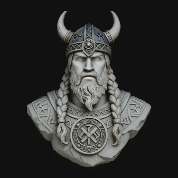 Viking Warrior Bust Statue Design 4