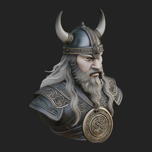 Viking Warrior Bust Statue Design 5