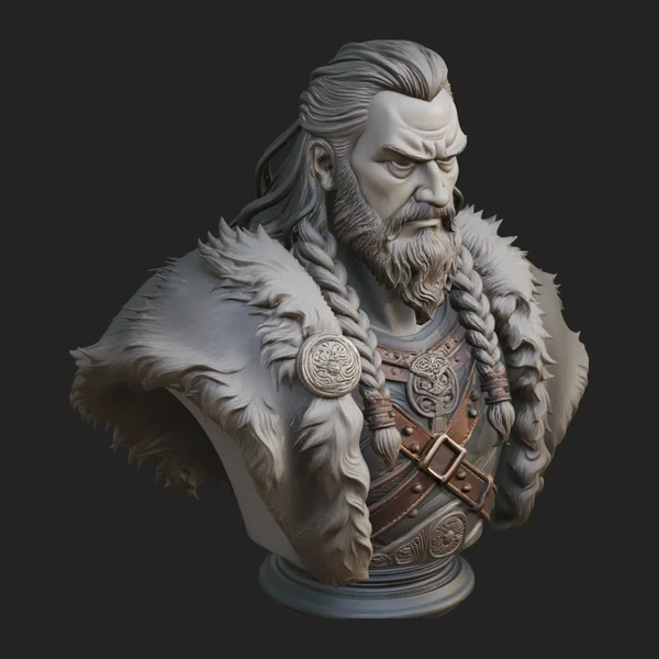Viking Warrior Bust Statue Design 6