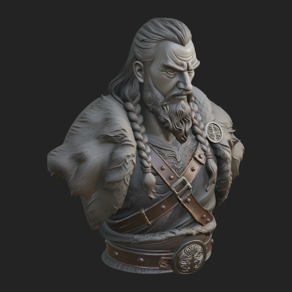 Viking Warrior Bust Statue Design 7