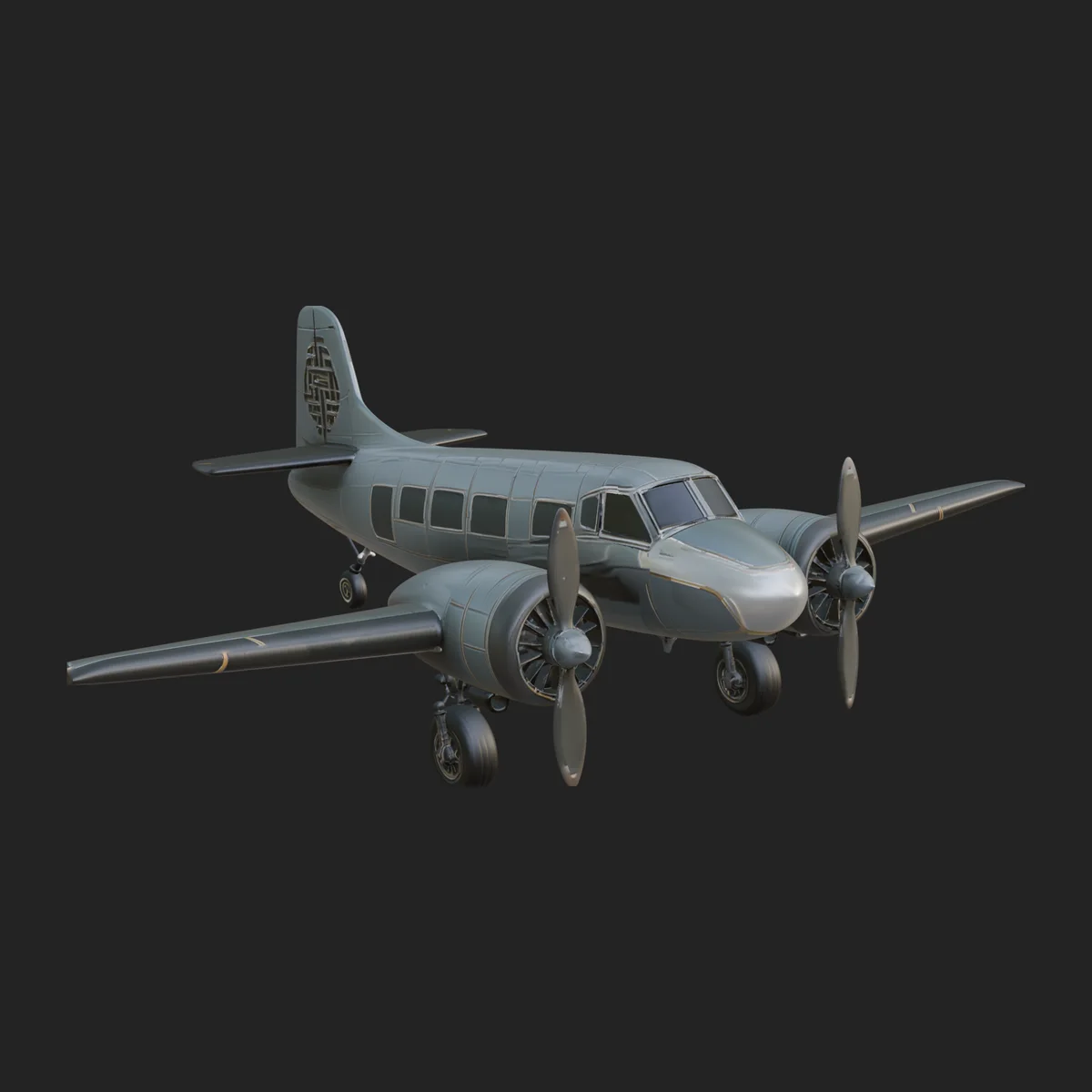 Vintage Airliner Plane Model Design 10