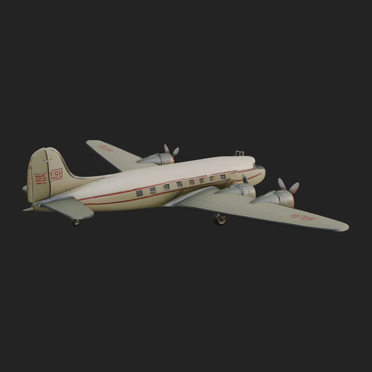 Vintage Airliner Plane Model Design 11