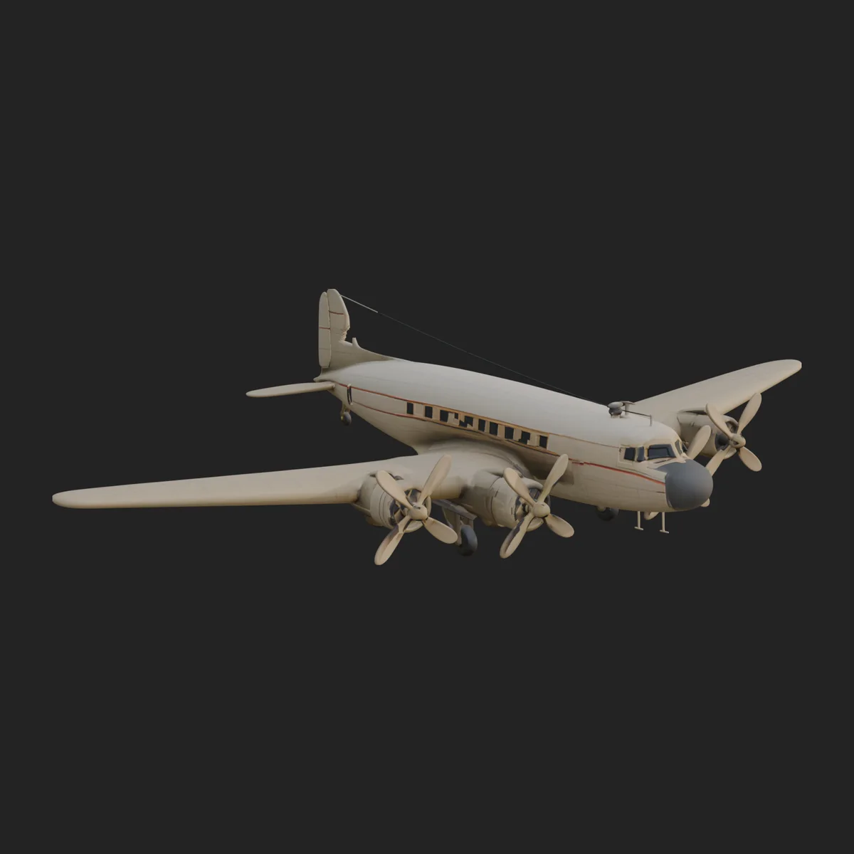 Vintage Airliner Plane Model Design 4