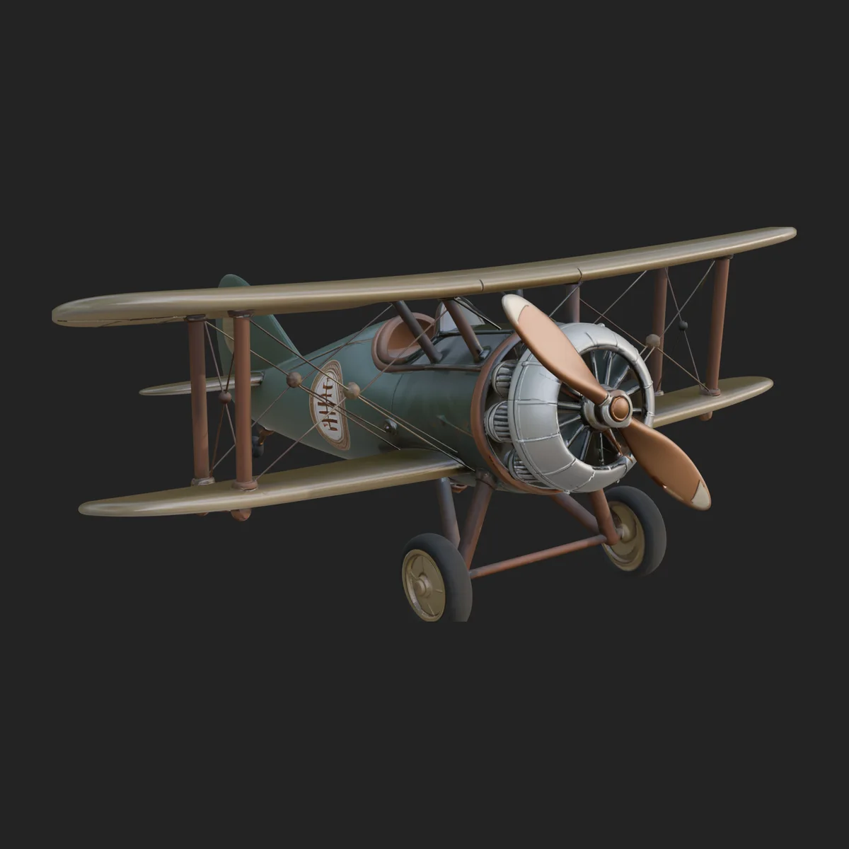 Vintage Biplane Model Design 1
