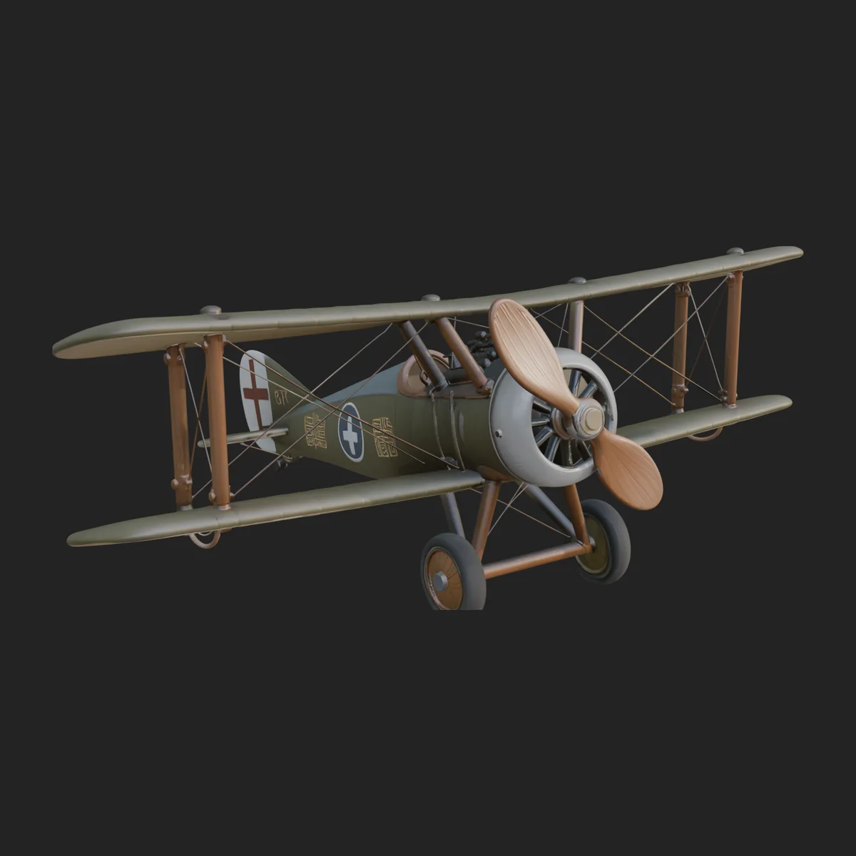 Vintage Biplane Model Design 10