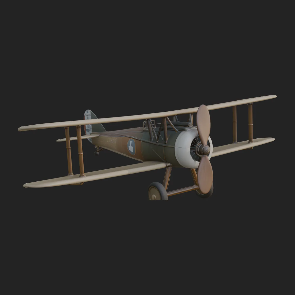Vintage Biplane Model Design 11