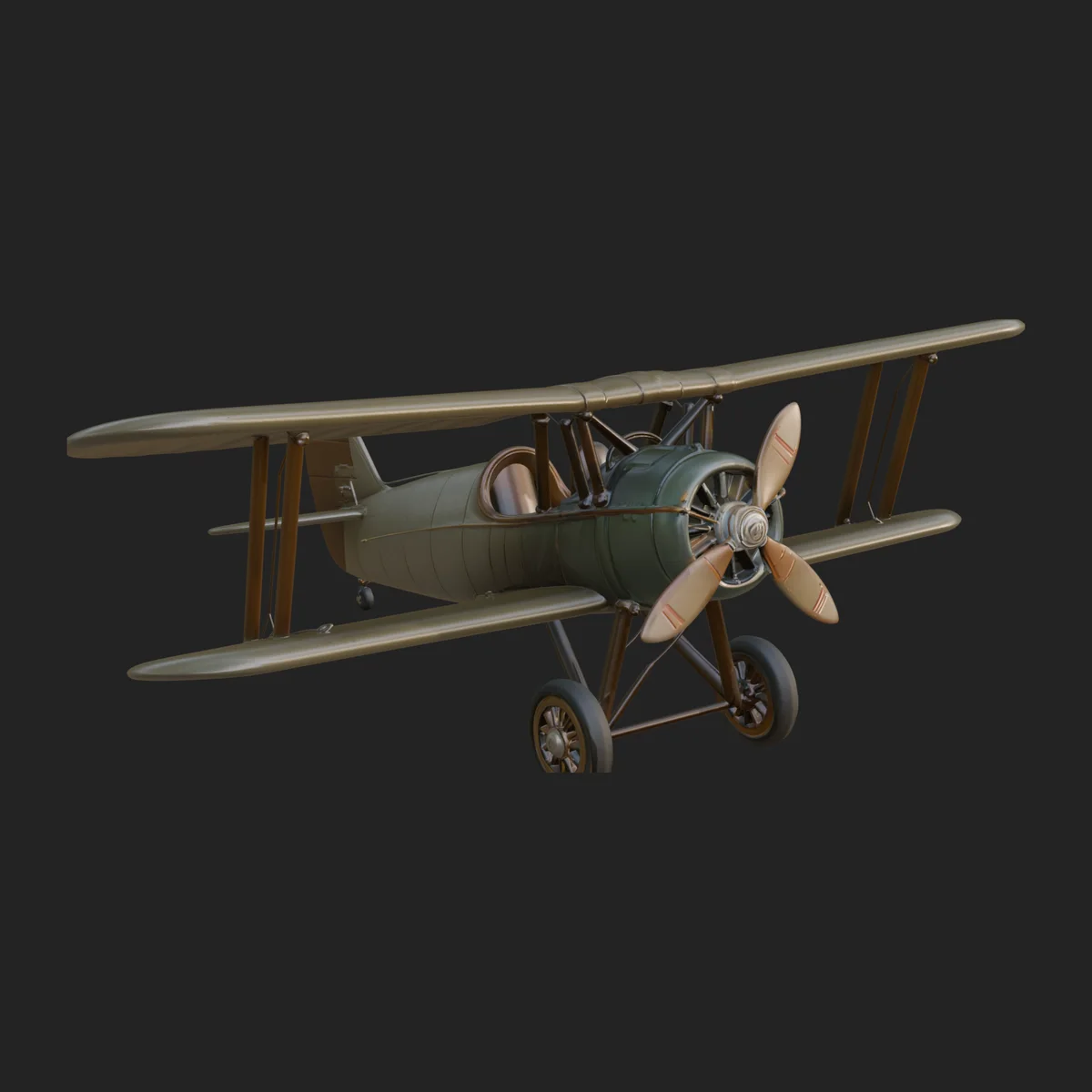 Vintage Biplane Model Design 15