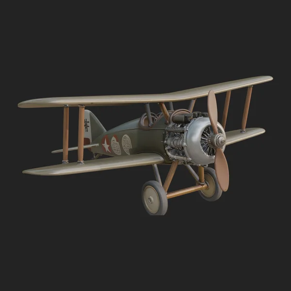 Vintage Biplane Model Design 17