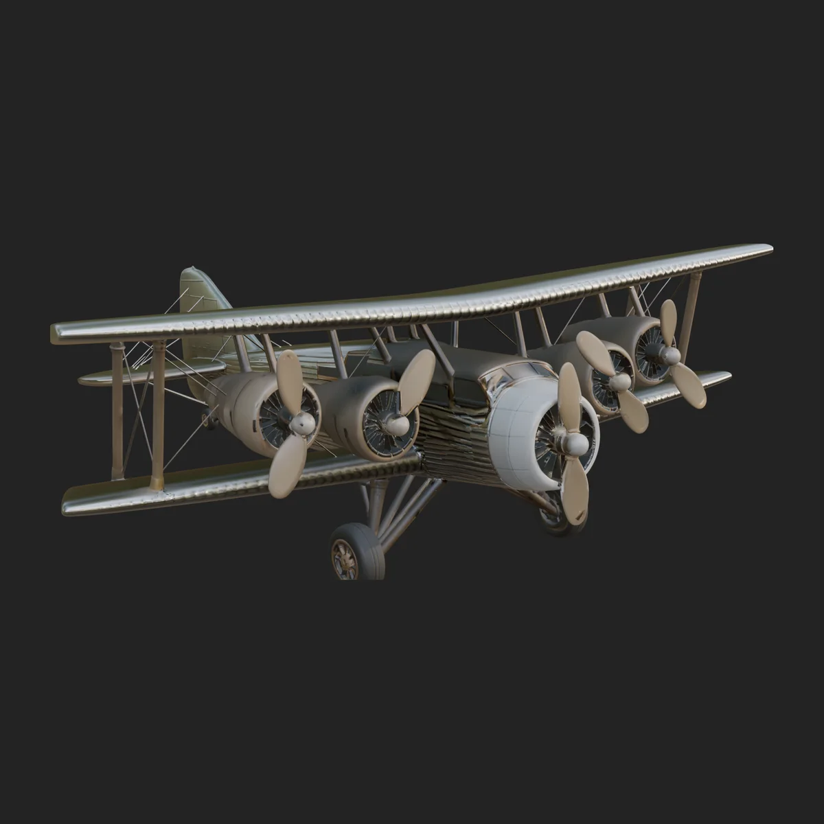 Vintage Biplane Model Design 22
