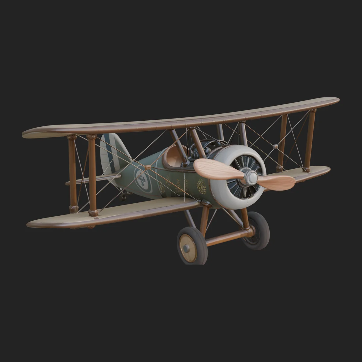 Vintage Biplane Model Design 26