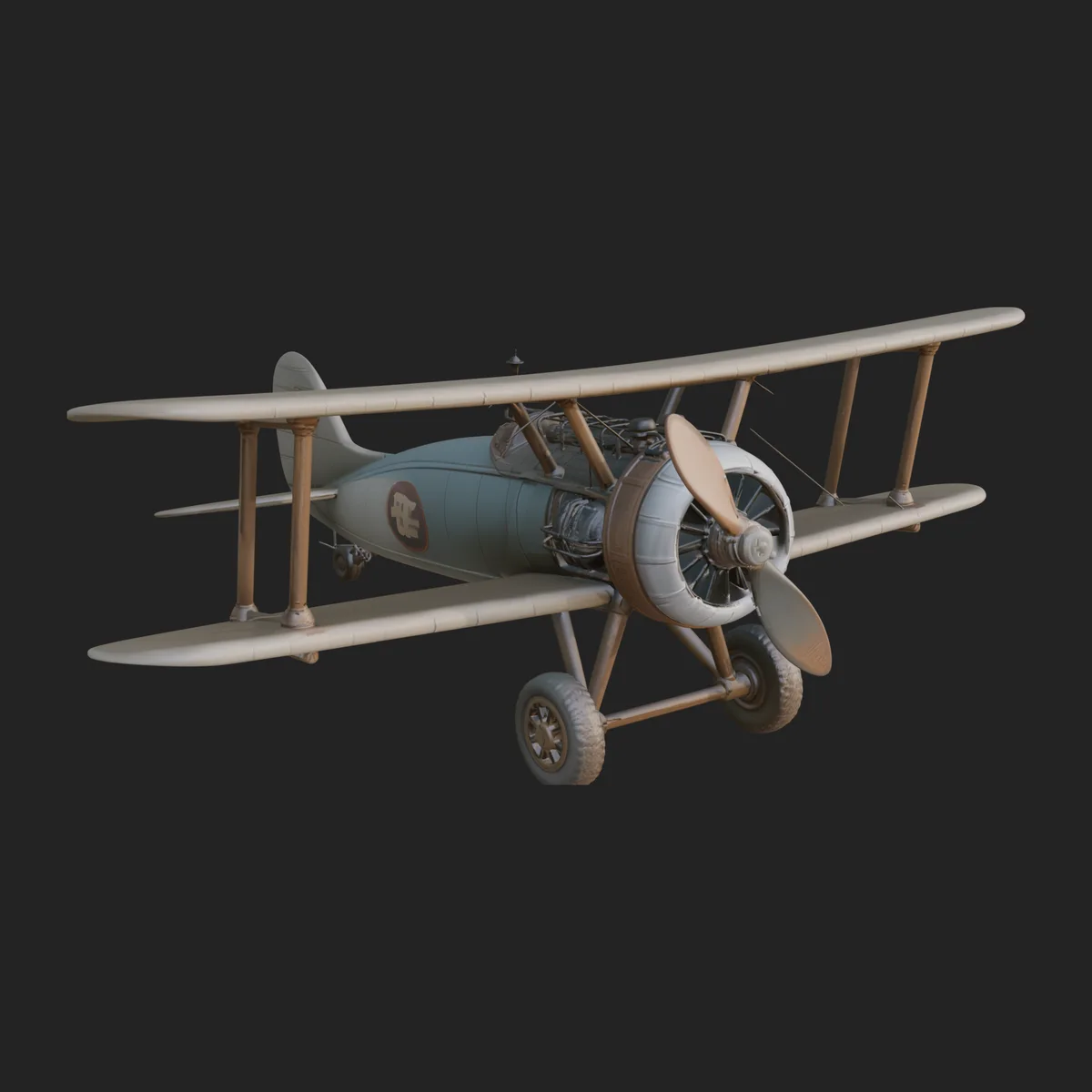 Vintage Biplane Model Design 27
