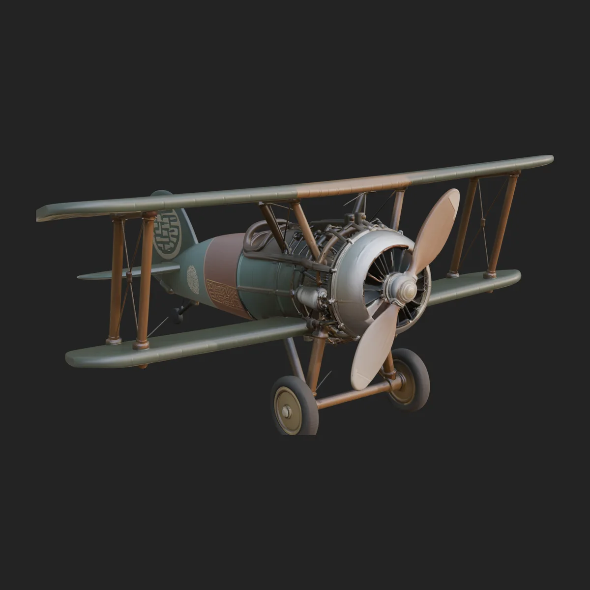 Vintage Biplane Model Design 28