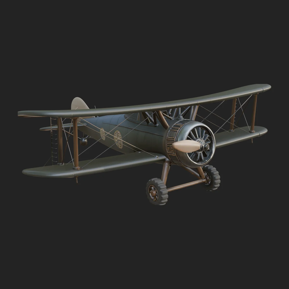Vintage Biplane Model Design 29