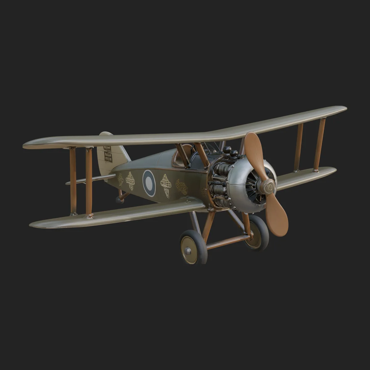 Vintage Biplane Model Design 30