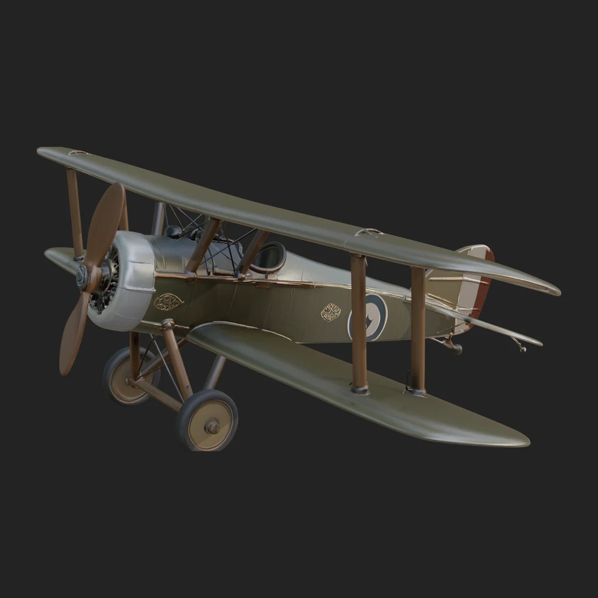 Vintage Biplane Model Design 32