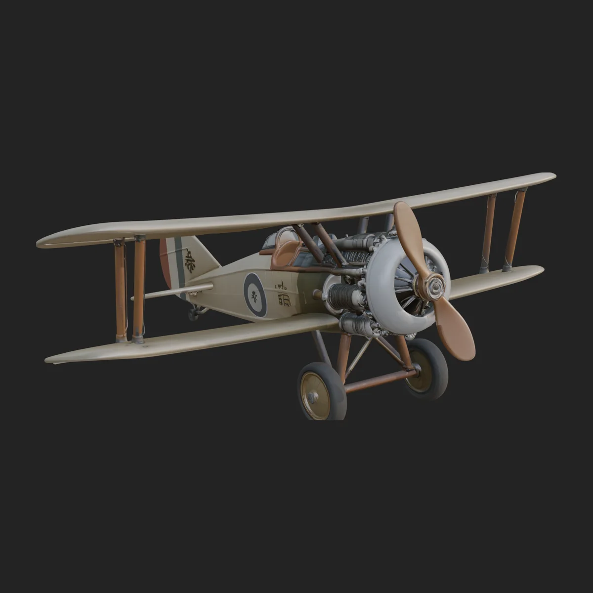 Vintage Biplane Model Design 33
