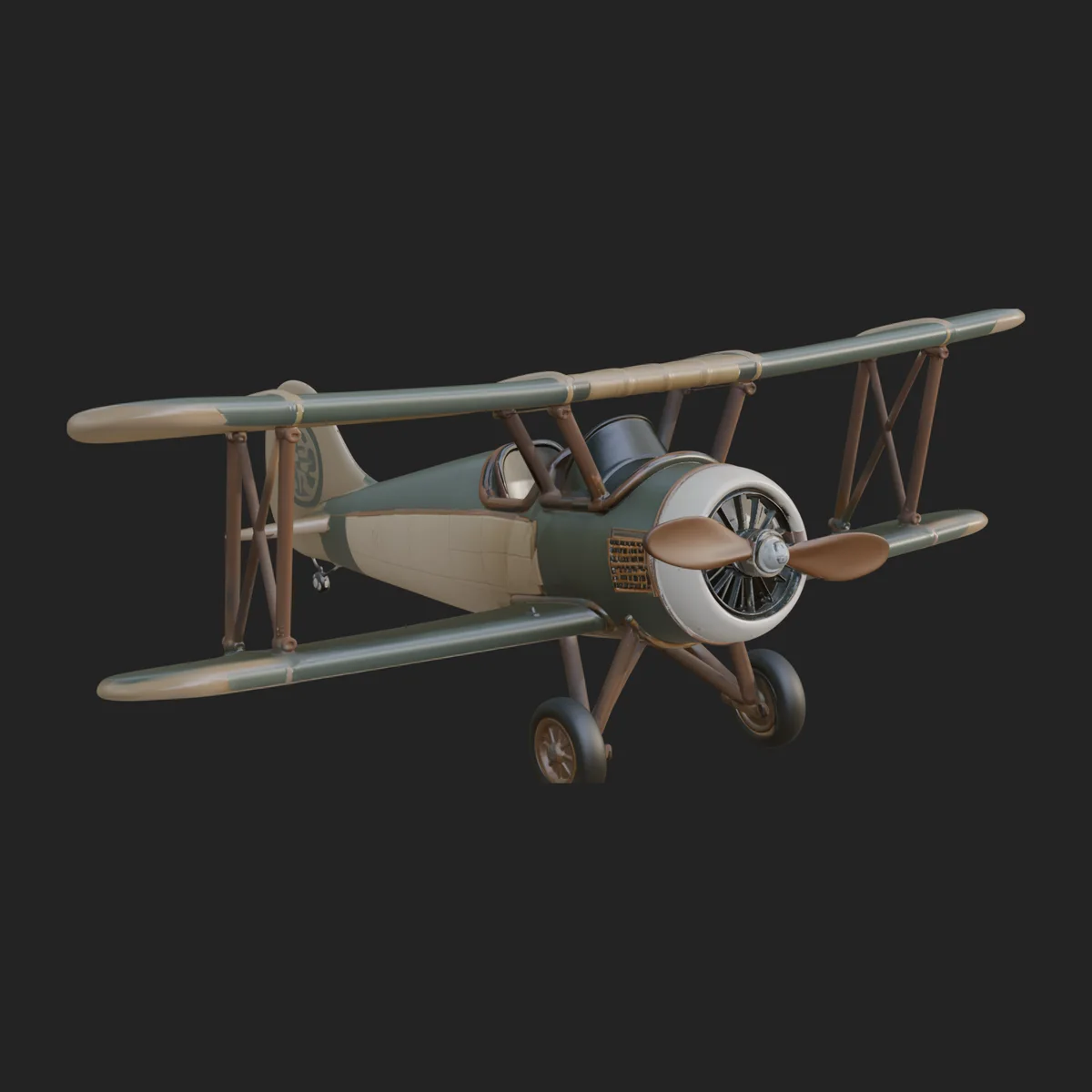 Vintage Biplane Model Design 35