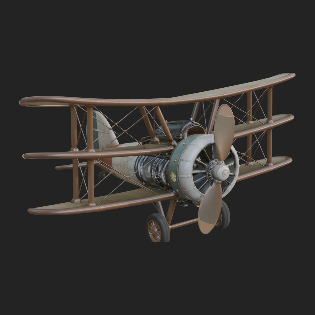 Vintage Biplane Model Design 40