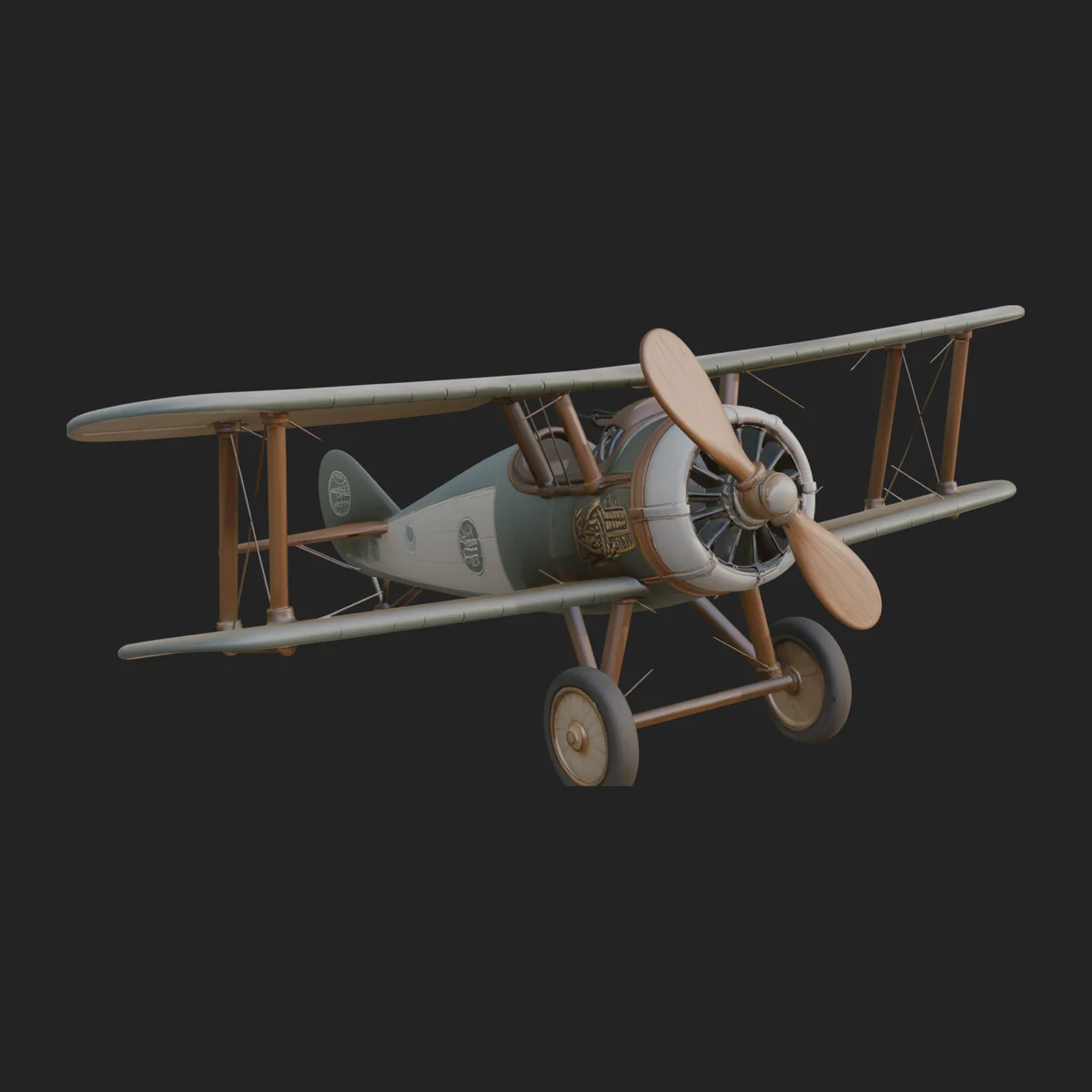 Vintage Biplane Model Design 42