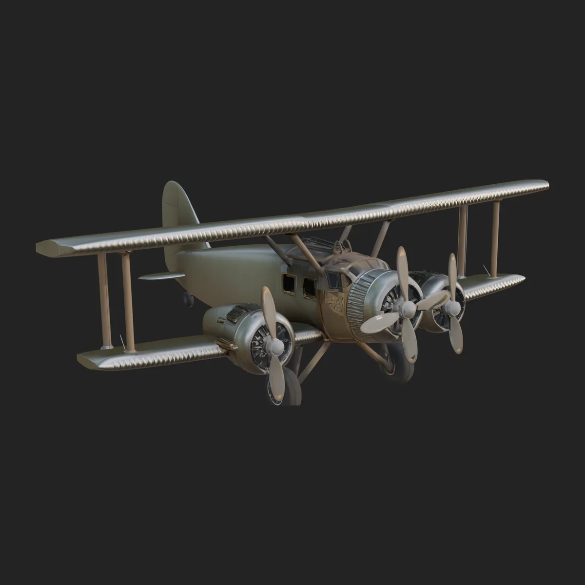 Vintage Biplane Model Design 5