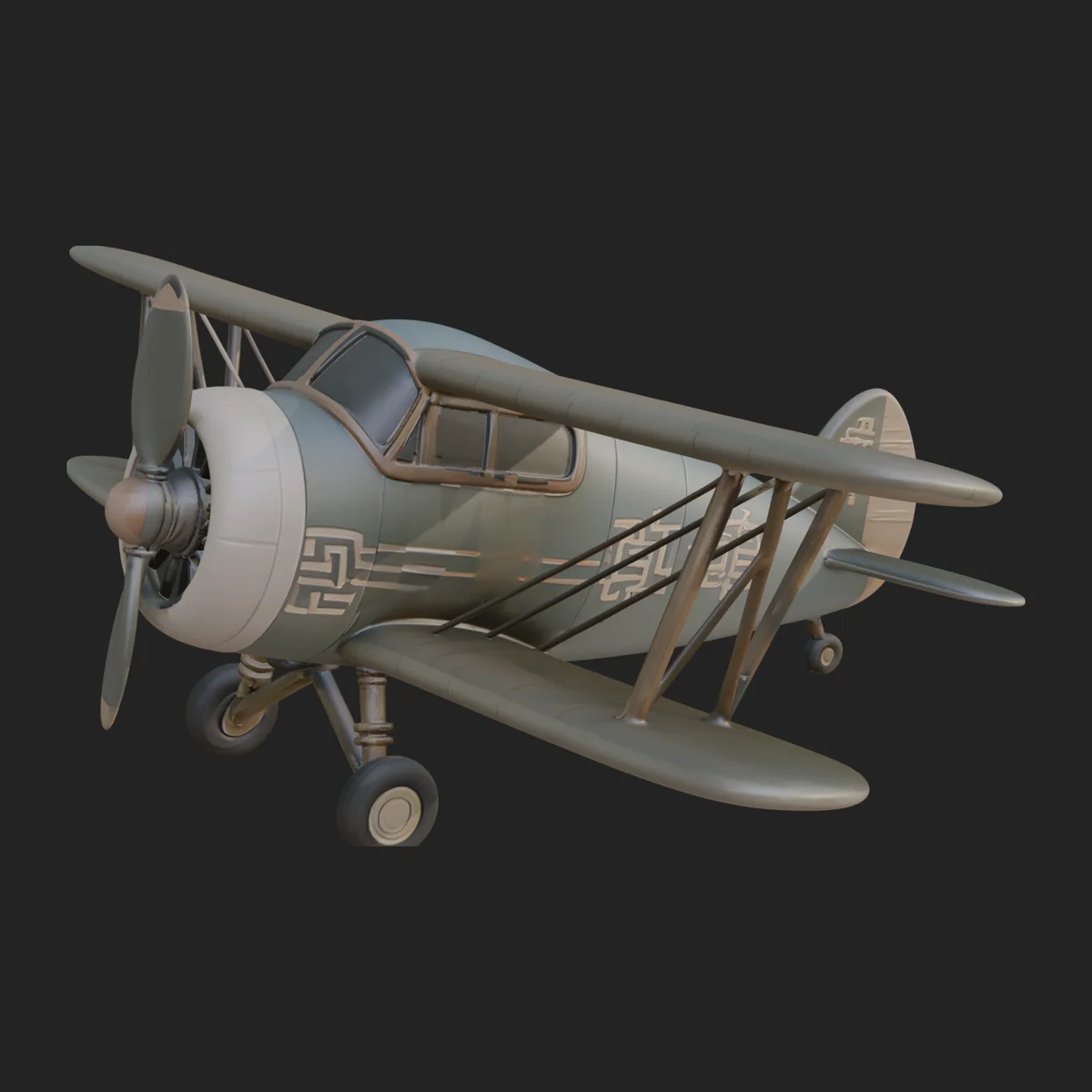 Vintage Biplane Model Design 6