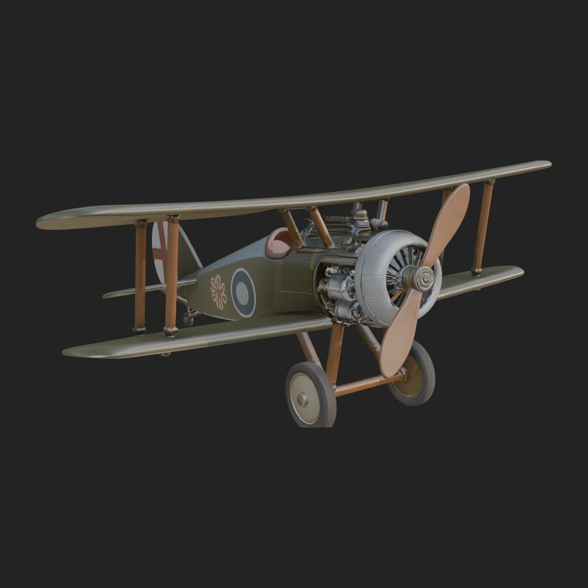 Vintage Biplane Model Design 7