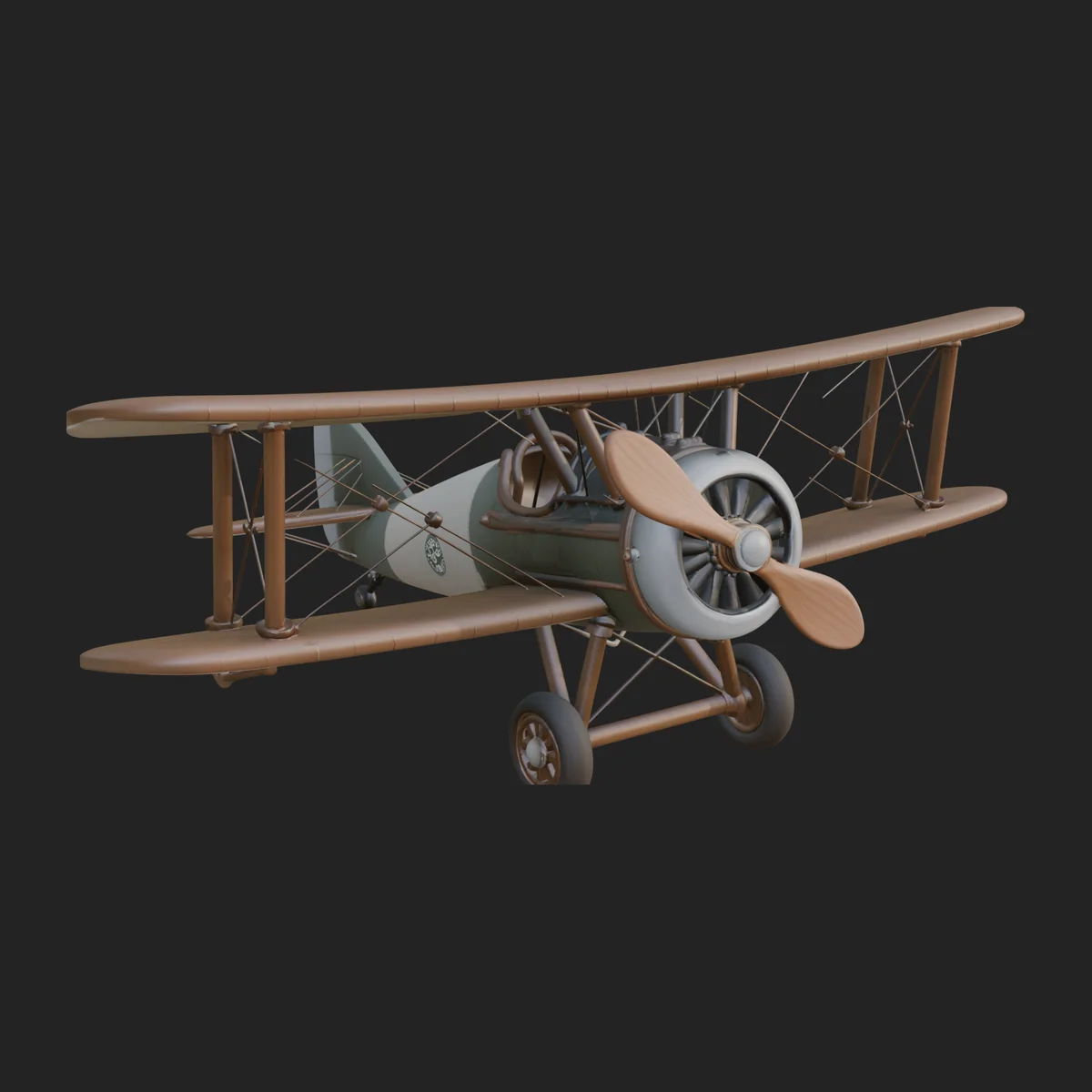 Vintage Biplane Model Design 8