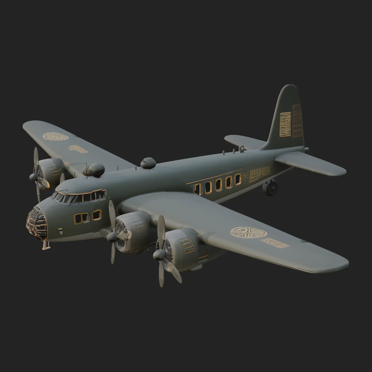 Vintage Bomber Plane Model Design 11