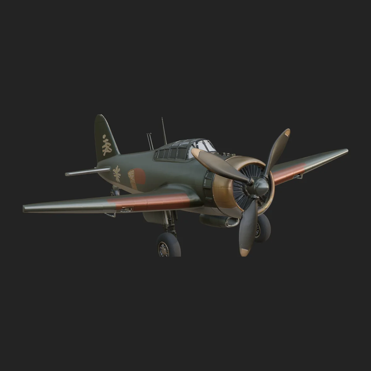 Vintage Fighter Plane Model Design 10