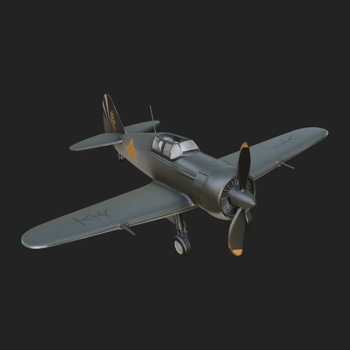Vintage Fighter Plane Model Design 3