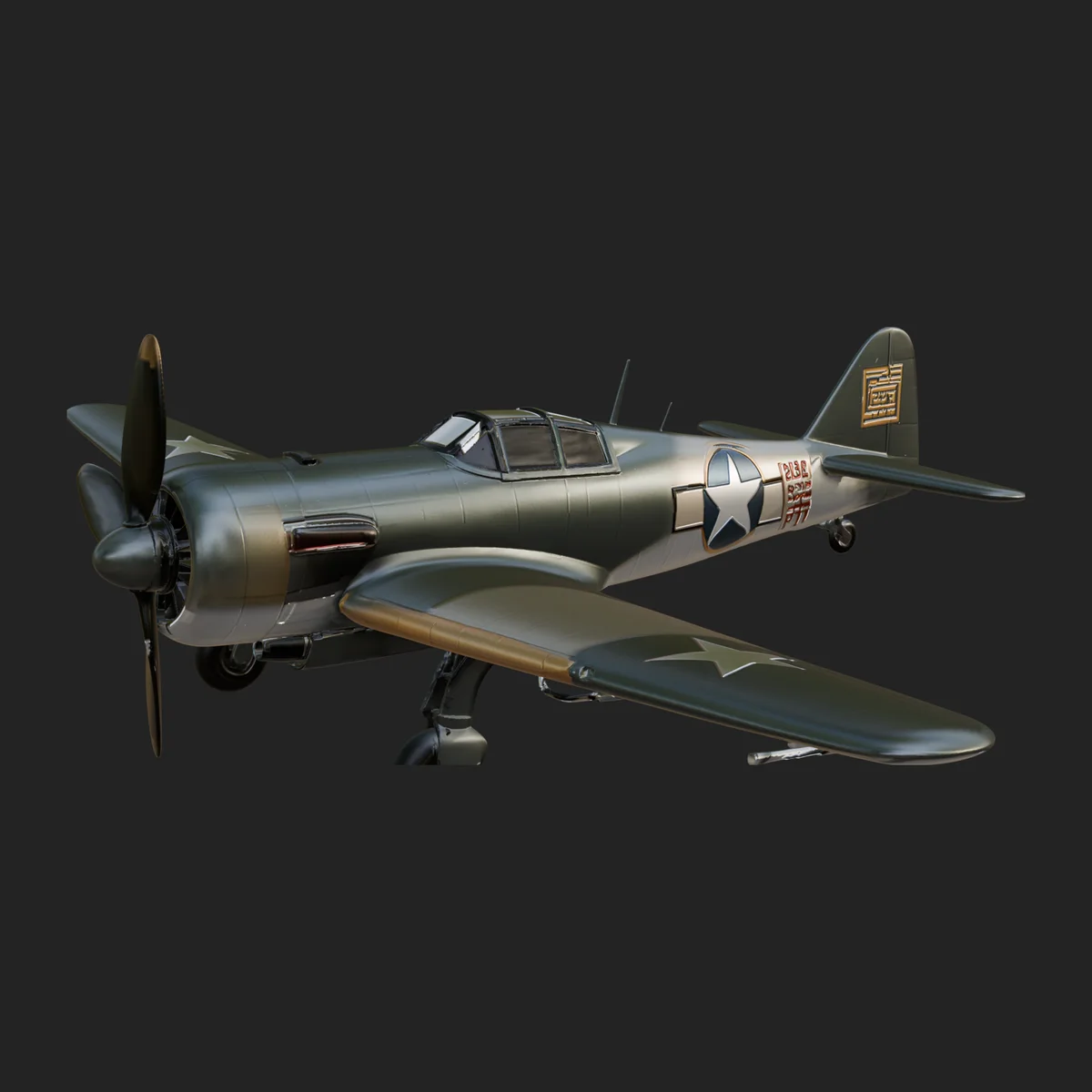 Vintage Fighter Plane Model Design 6