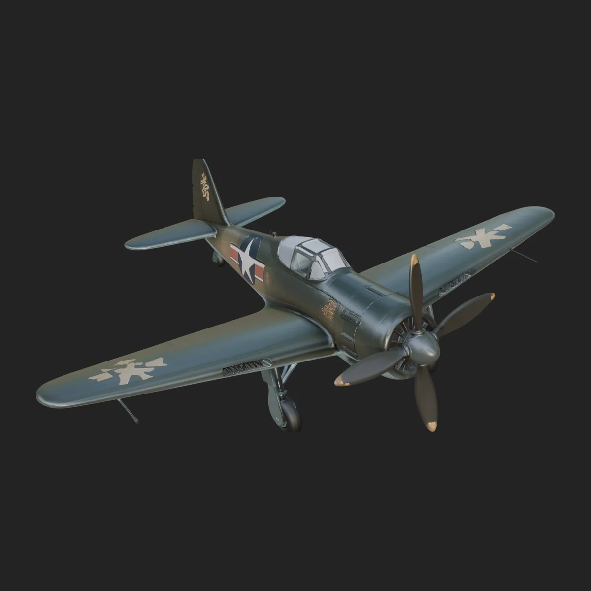 Vintage Fighter Plane Model Design 7