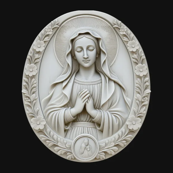 Virgin Mary Relief Medallion Pendant Design 1