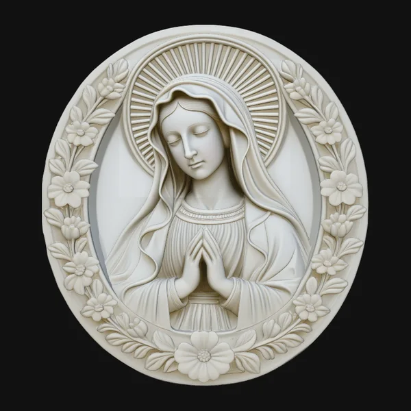 Virgin Mary Relief Medallion Pendant Design 3