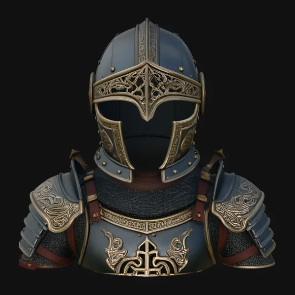 Visored Knight Bust Statue Design 2