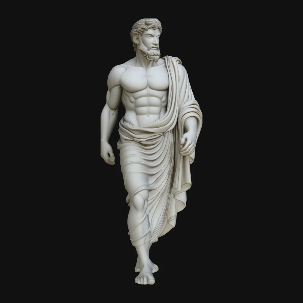 Walking Greek Philosopher Statue Design 2