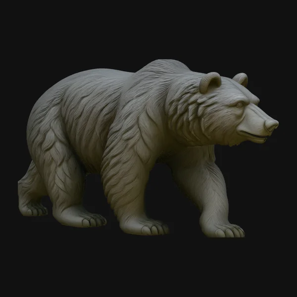 Walking Grizzly Bear Statue Design 1