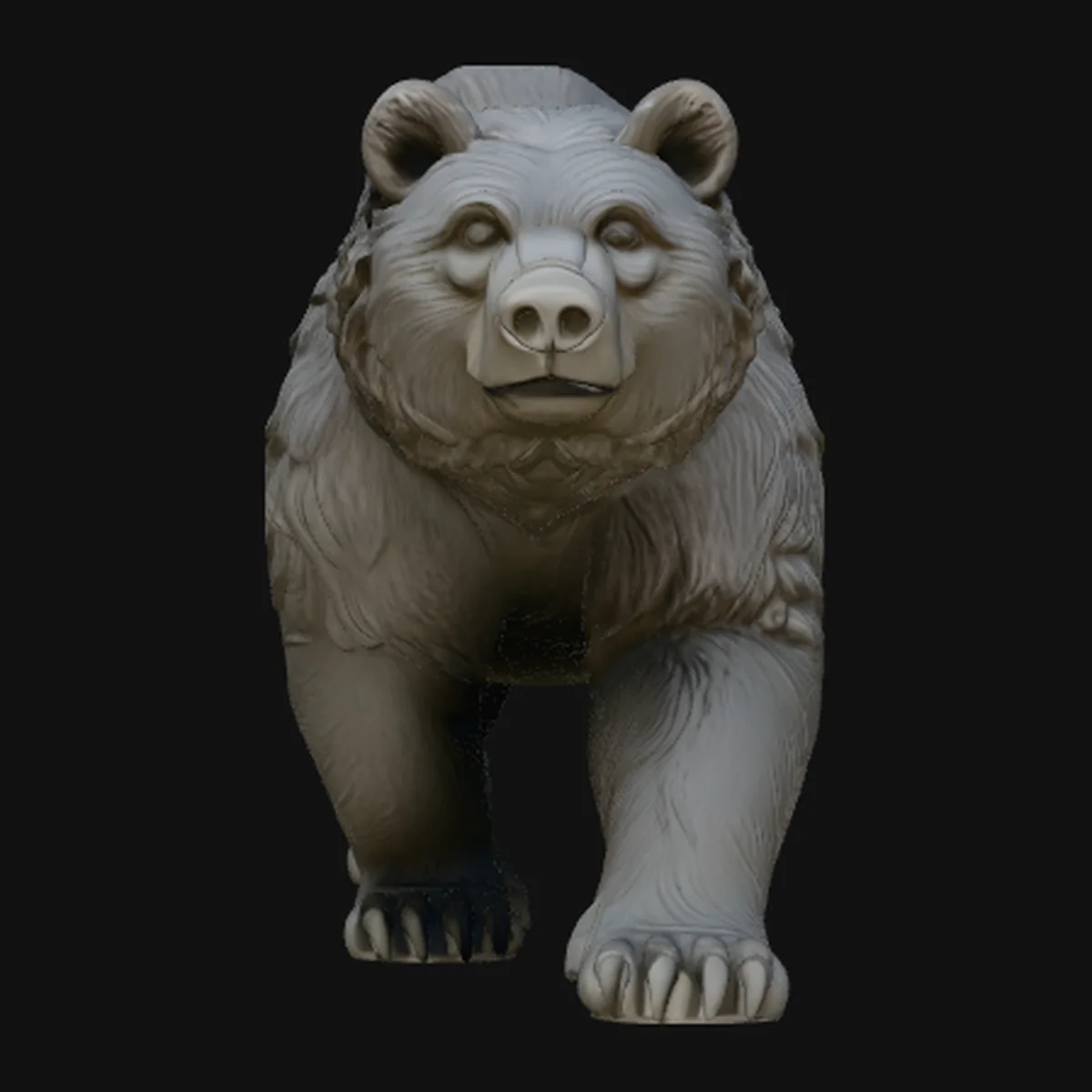 Walking Grizzly Bear Statue Design 2