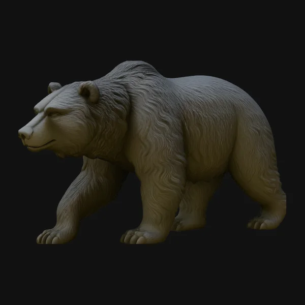 Walking Grizzly Bear Statue Design 3