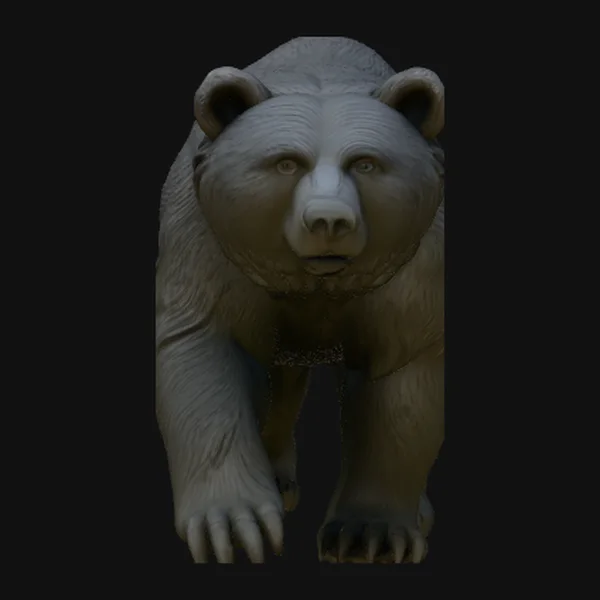 Walking Grizzly Bear Statue Design 4
