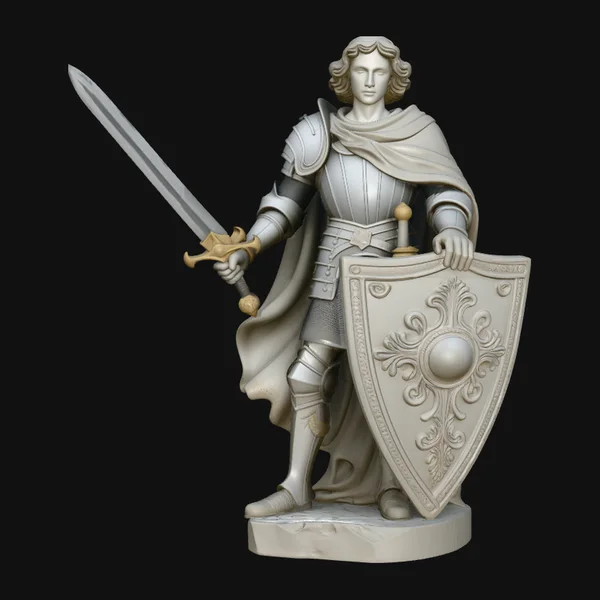 Warrior Saint Knight Statue Design 4