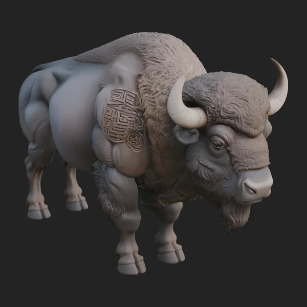 Water Buffalo Statue Design 2